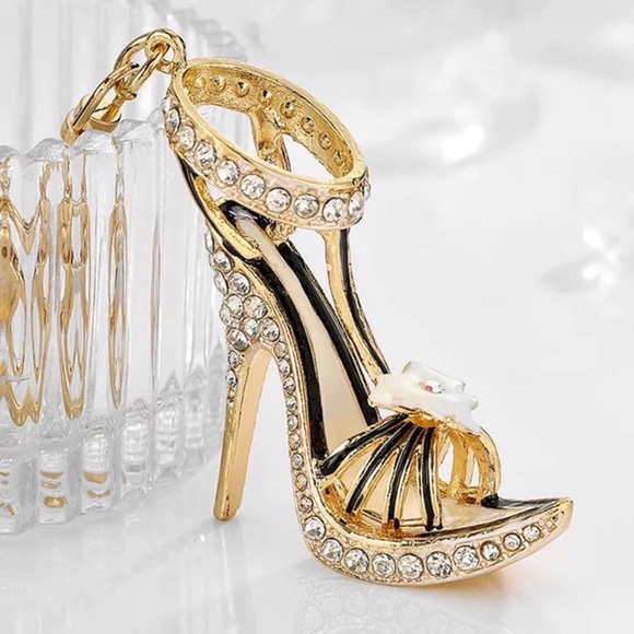 Accessories - Stunning Gold & Silver Crystal High Heel Shoe Keychain Charm